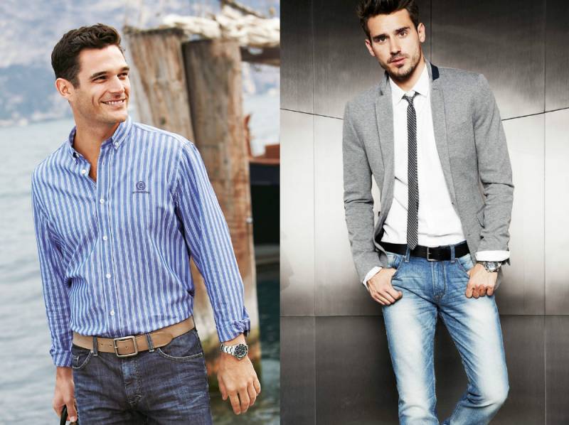 Как правильно носить рубашку с джинсами мужчине